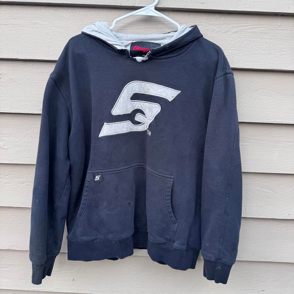 Snap-on Men's Navy and Black Hoodie